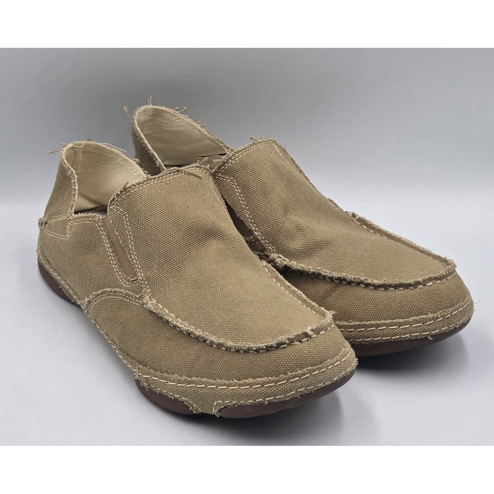 Tony Lama RR3025 Lindale Wheat Canvas Slip On Loafers Men's 11D Western